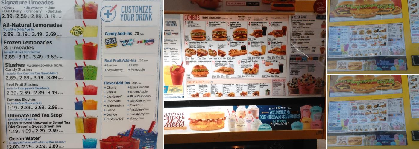 Sonic Drive-In Menu