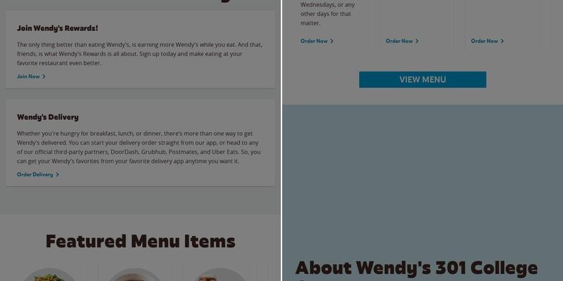 Wendy's Menu