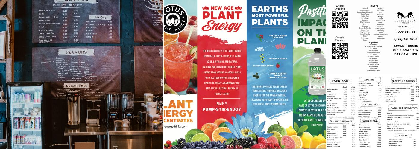 Double Buck Coffee Menu