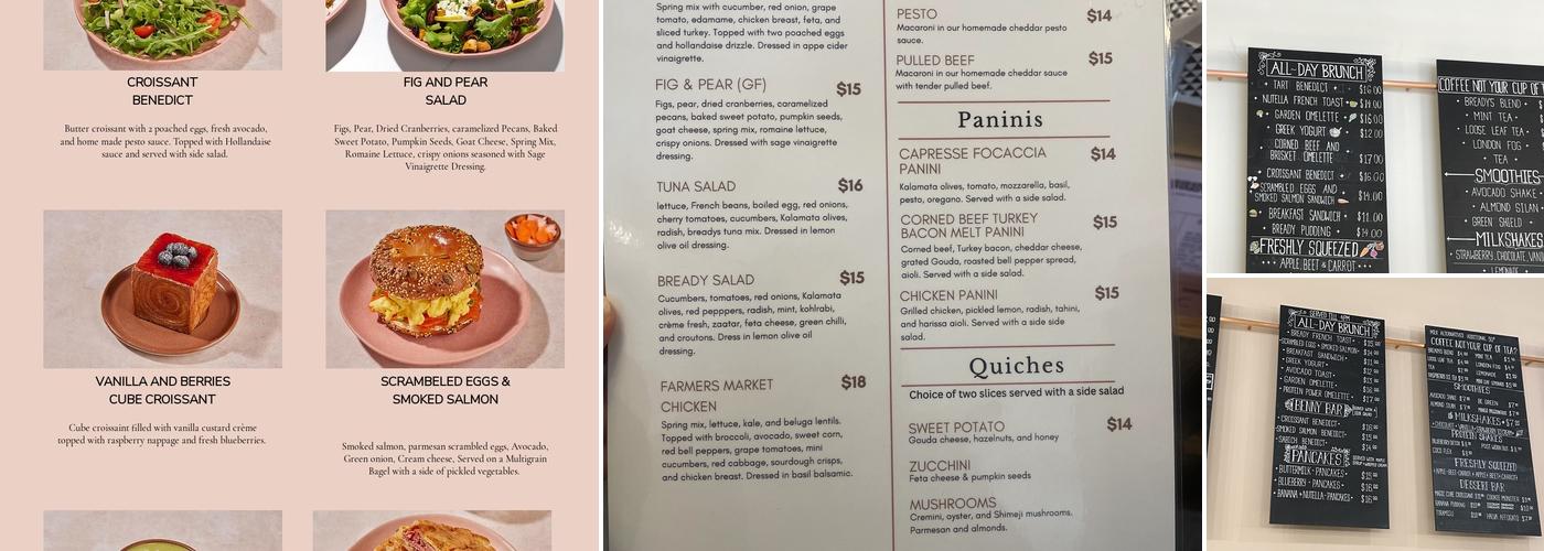 Bready Cafe Menu