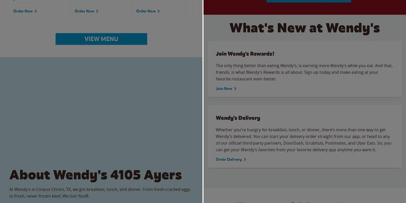 Wendy's Menu