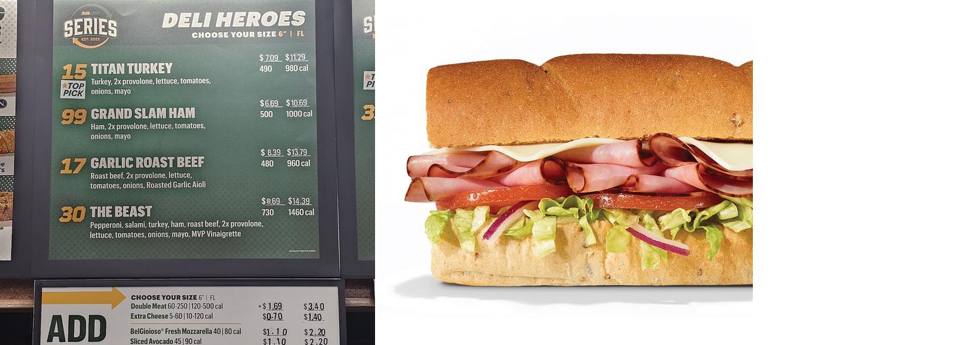 Subway Menu