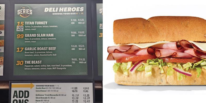 Subway Menu