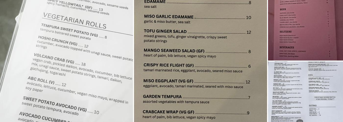 Sensō Menu