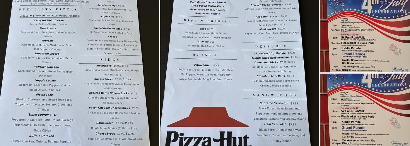 Pizza Hut Menu