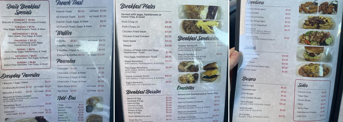 Tech Cafe Menu