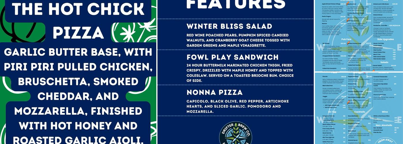 Drifter Brew Co. Menu