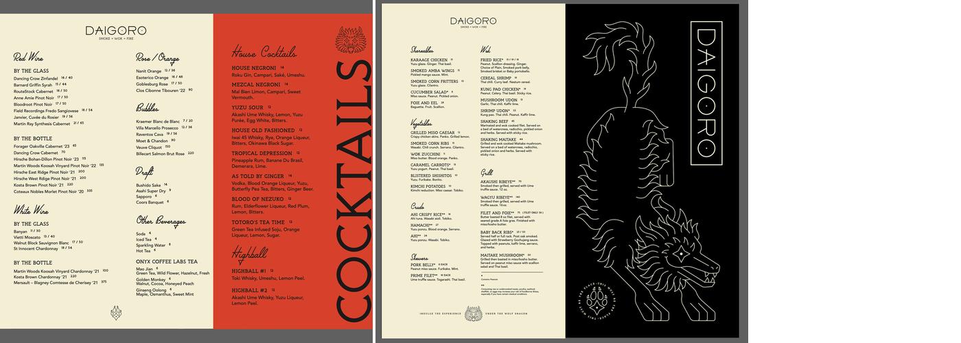 Daigoro Menu