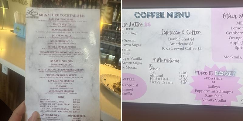 Lydia's Menu