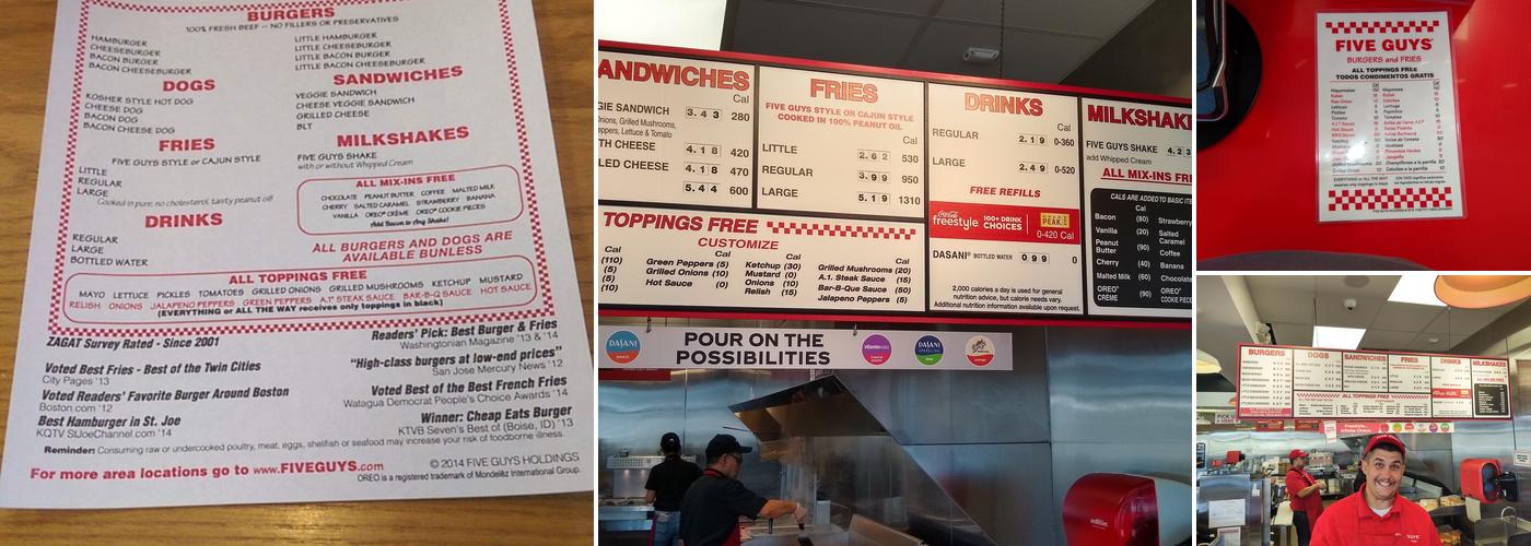 Five Guys Menu