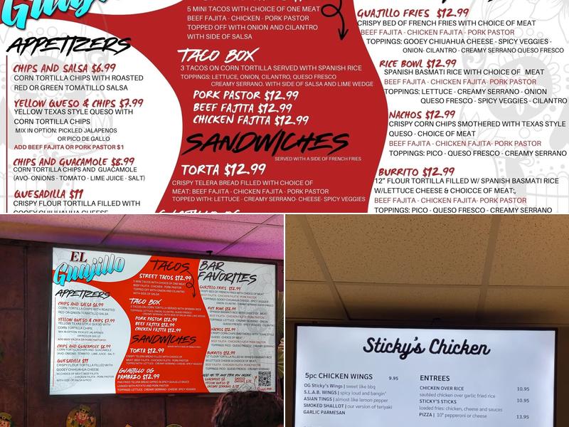 McIntyre's Webster Menu