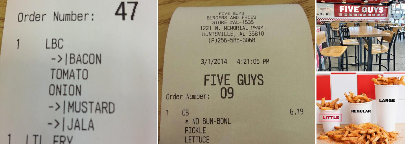 Five Guys Menu