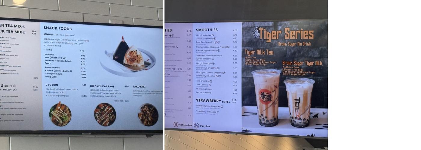 Tea-Do Menu