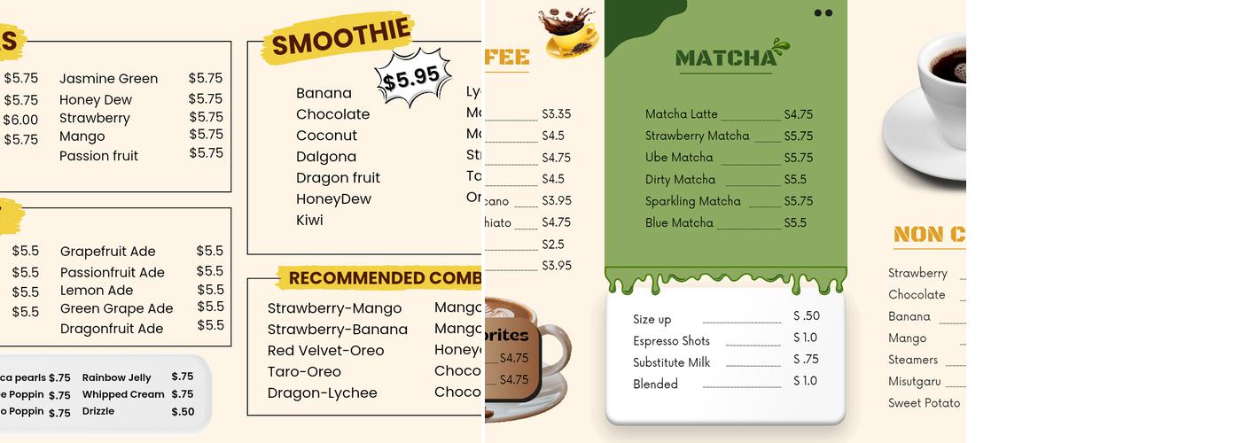 UI Cafe Menu