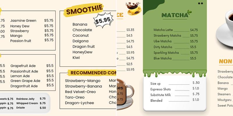 UI Cafe Menu