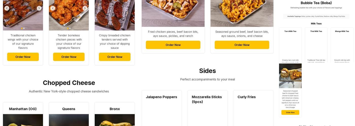 Wing it (Spring) Menu