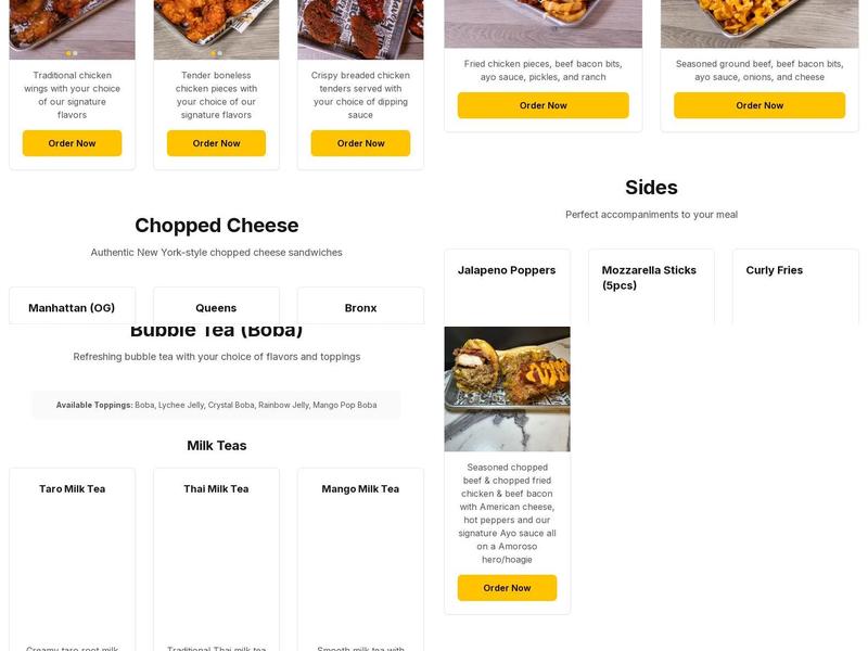Wing it (Spring) Menu