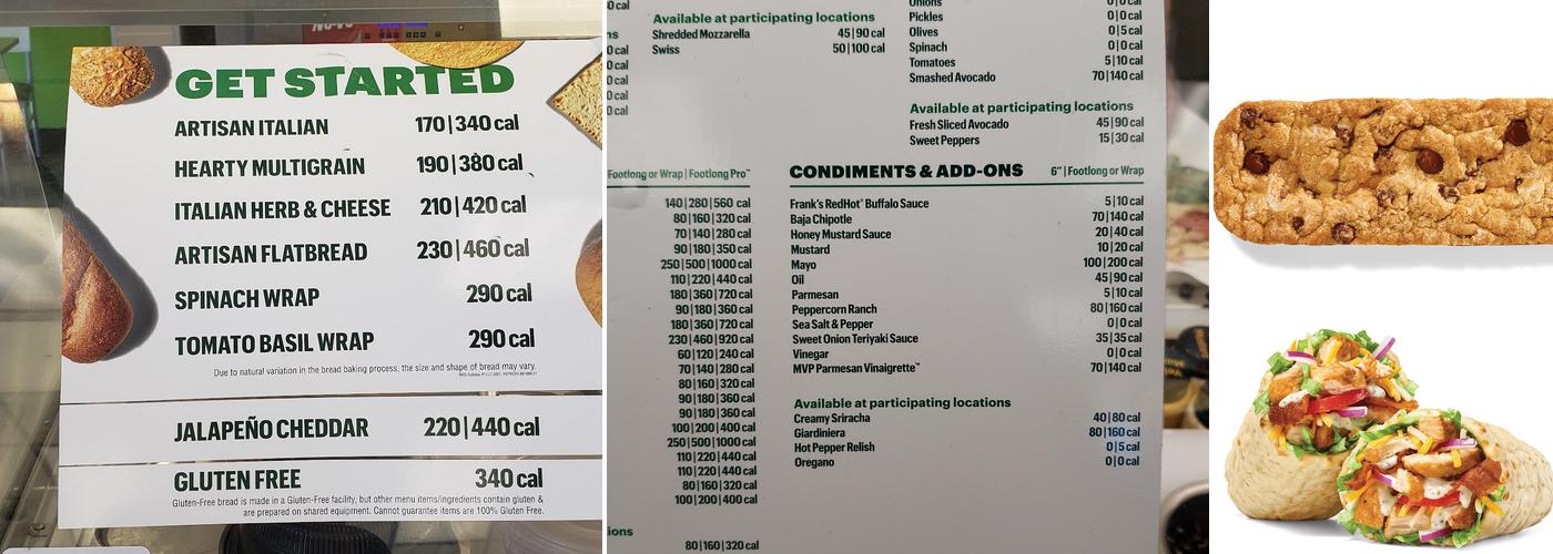 Subway Menu