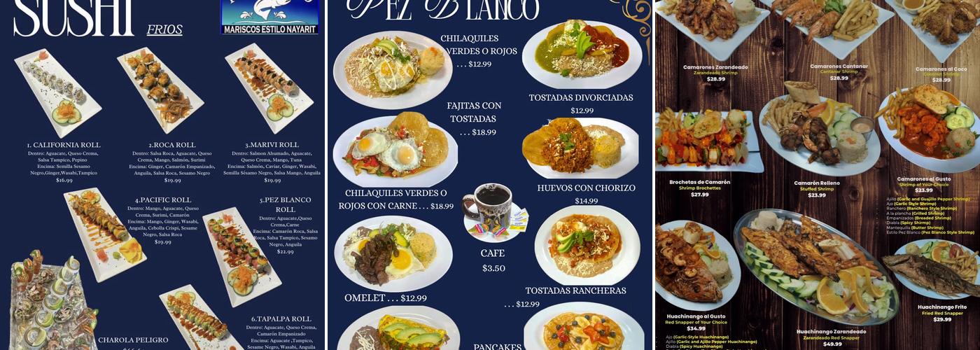 Pez Blanco Menu