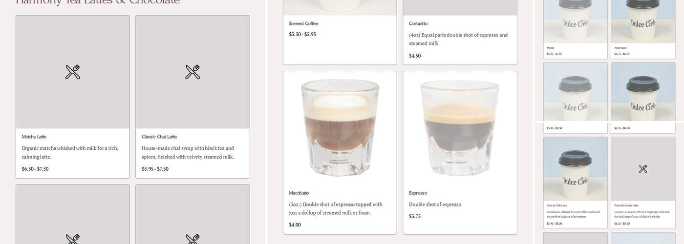 Dulce Cielo Menu