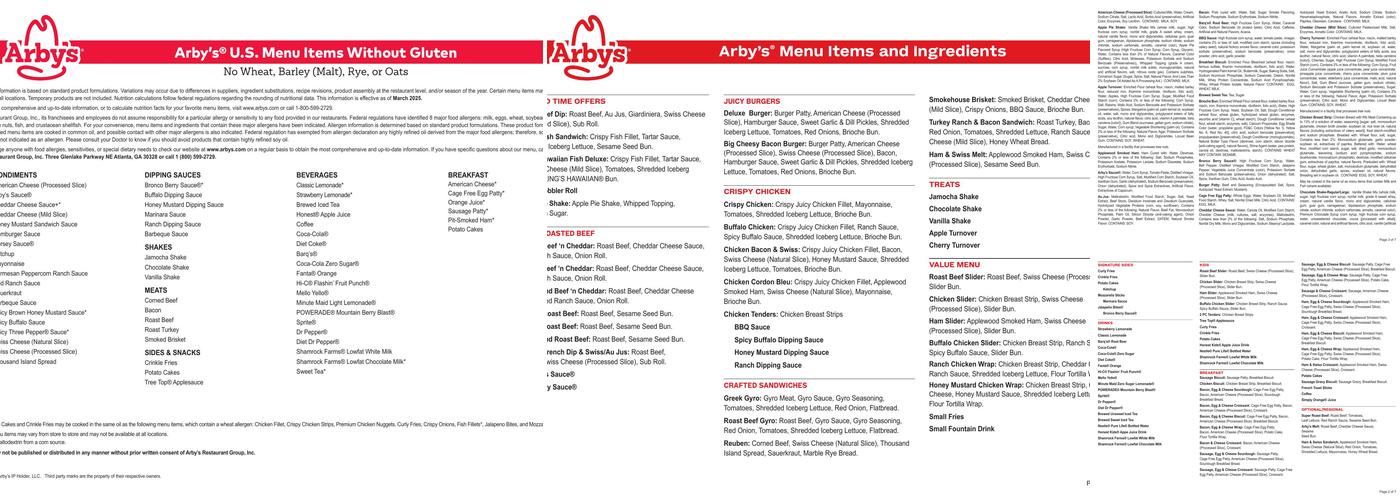 Arby's Menu