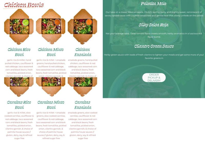 Palmita Menu