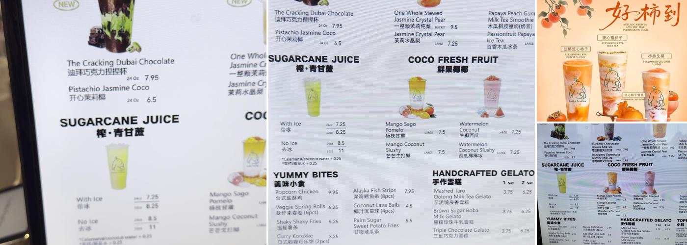 Lucky Fruitea Menu