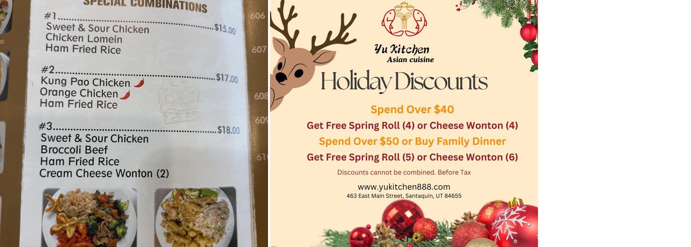 Yu Kitchen by Santaquin Menu