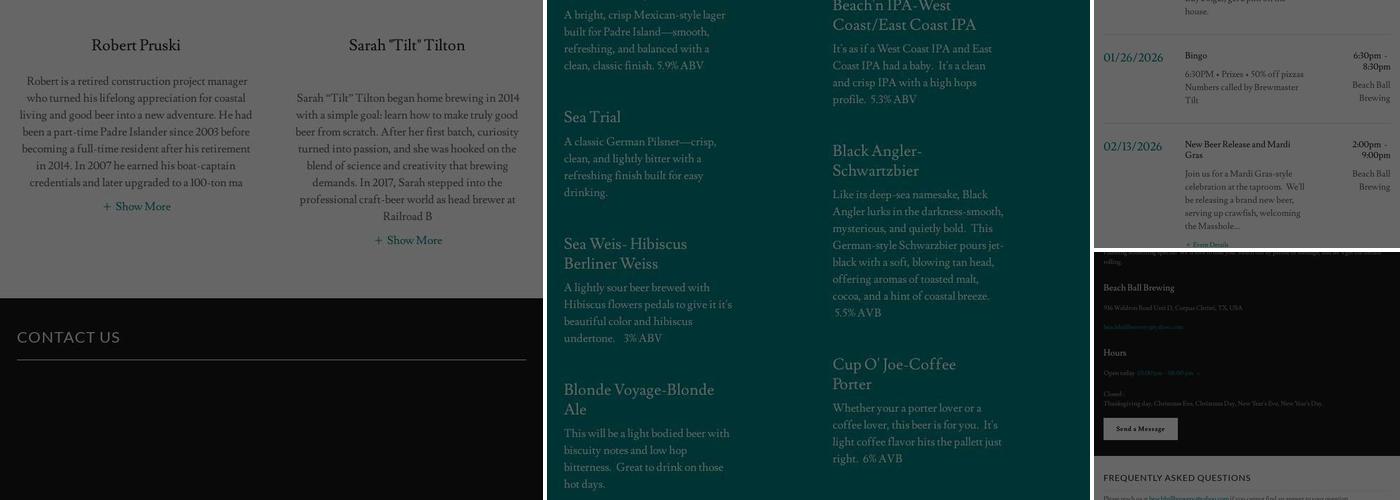 Beach Ball Brewing Menu