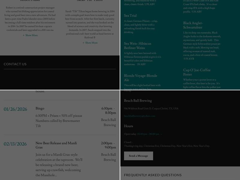 Beach Ball Brewing Menu