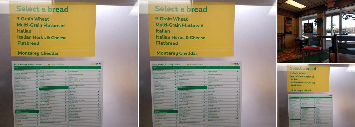 Subway Menu