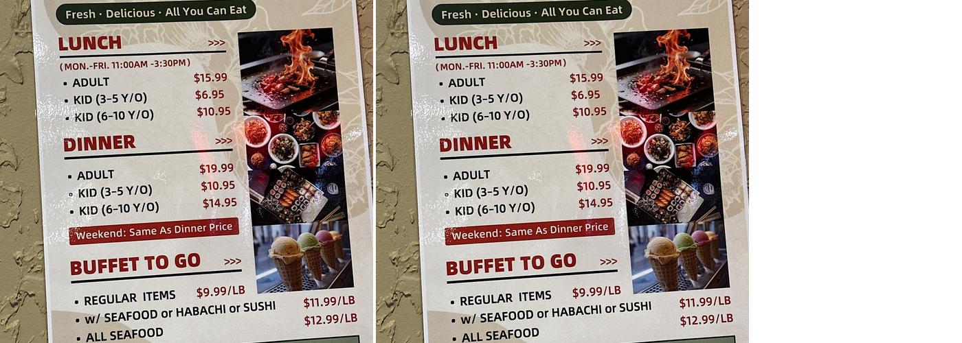 Panda Buffet Menu