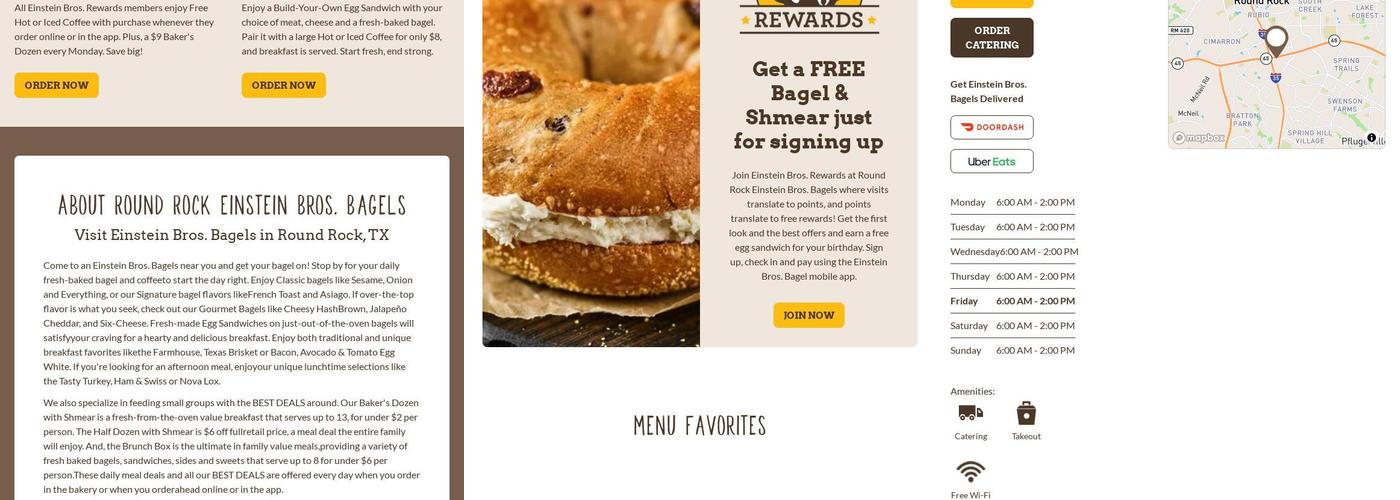 Einstein Bros. Bagels Menu