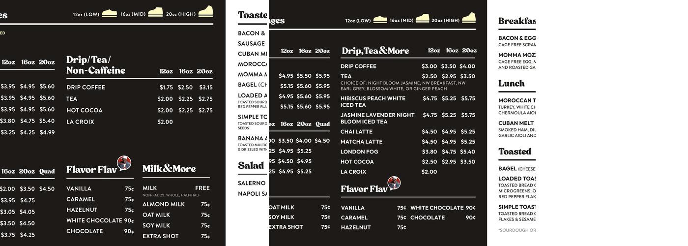 Blend Coffee & Kicks Menu