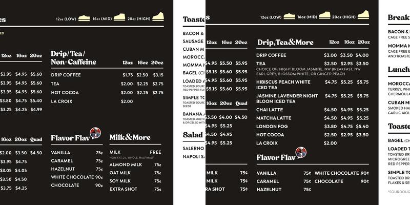 Blend Coffee & Kicks Menu