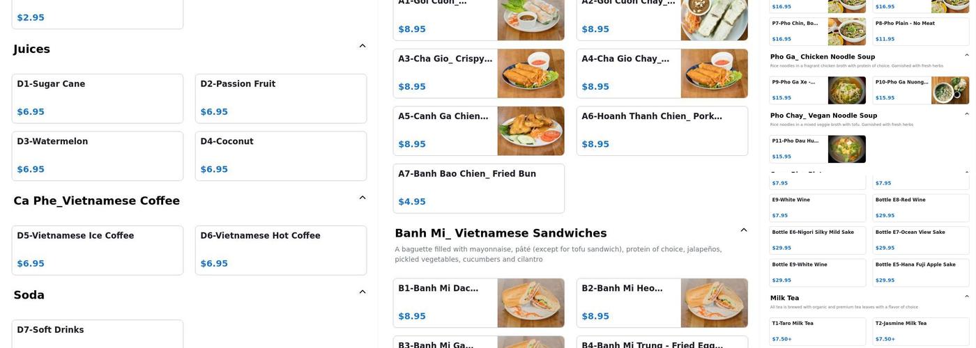 Danglicious Vietnamese Kitchen Menu