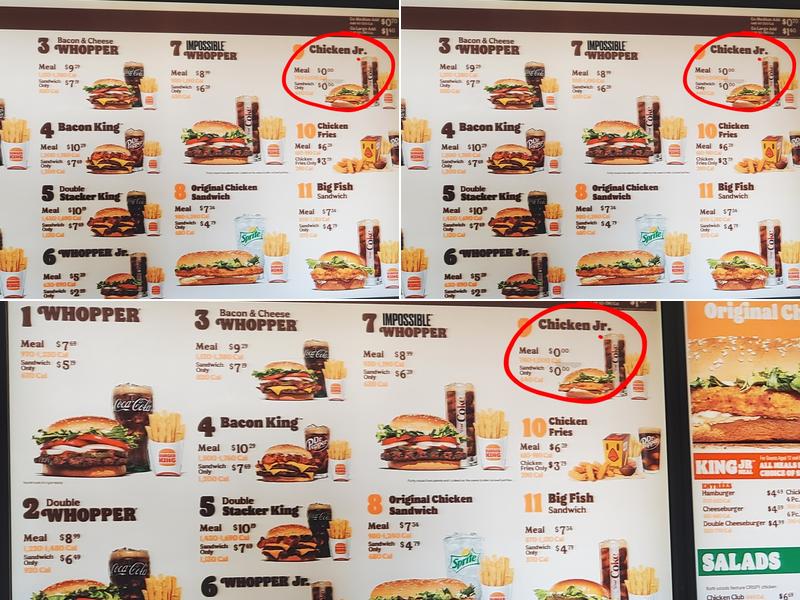 Burger King Menu