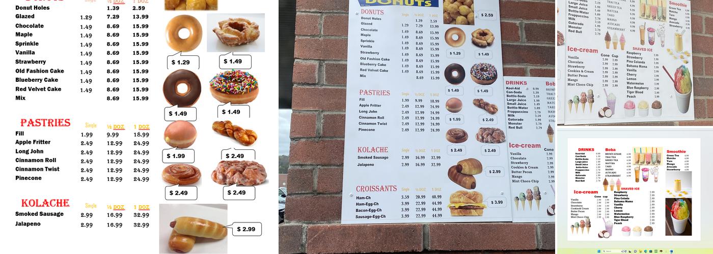 Daylight Donuts Menu