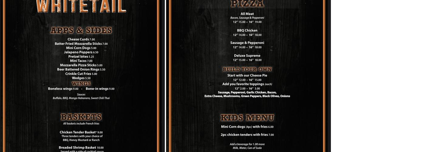 The Rustic Whitetail LLC Menu