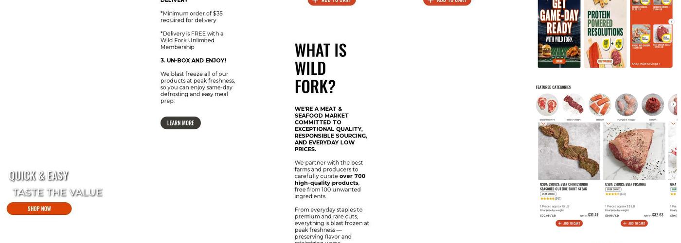 Wild Fork Menu