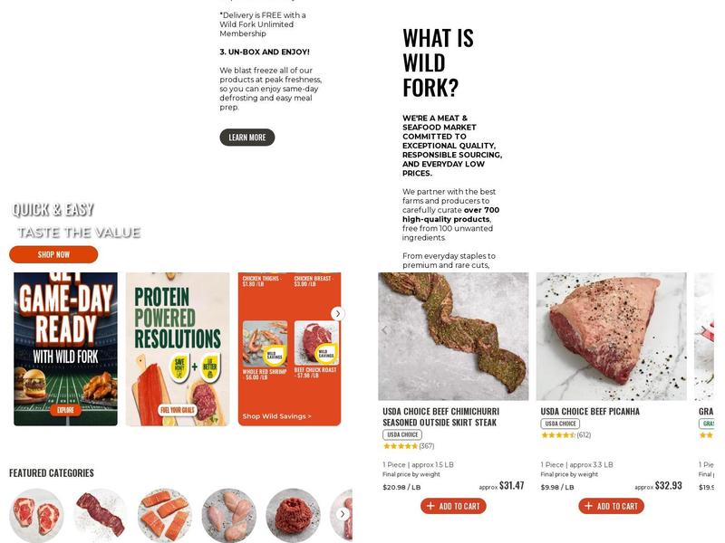 Wild Fork Menu