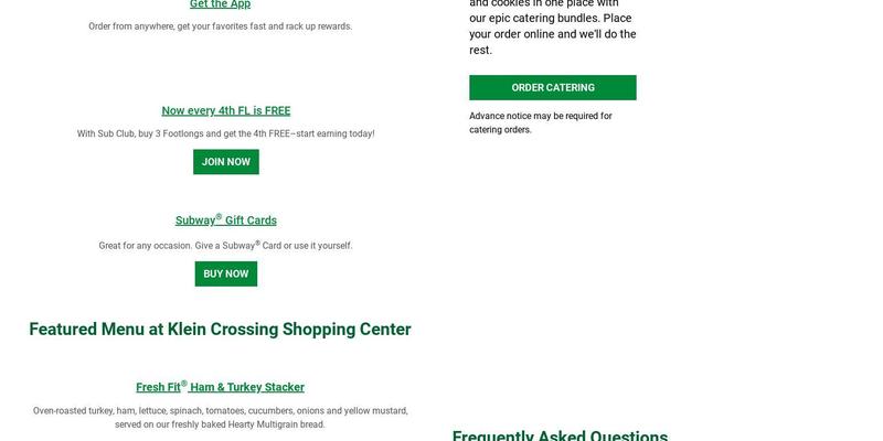 Subway Menu