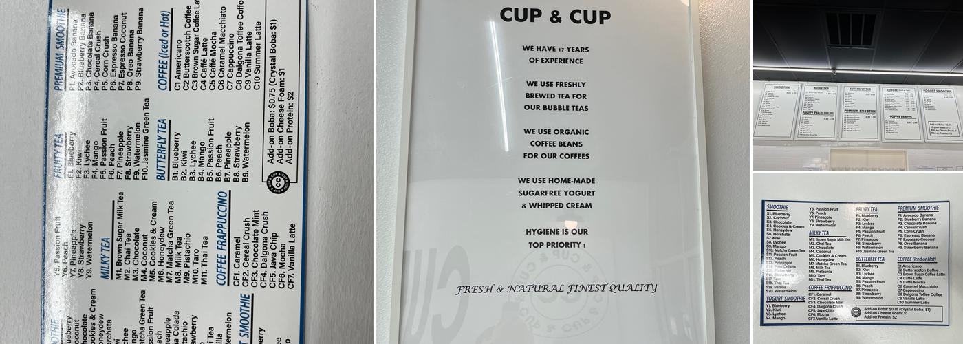 CUP & CUP Menu