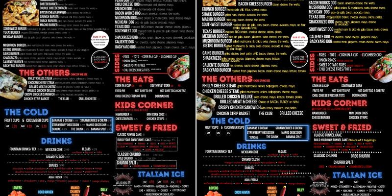 The Shack Menu