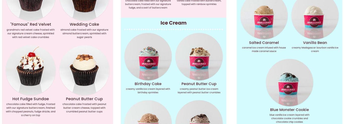 Smallcakes Cupcakery Menu