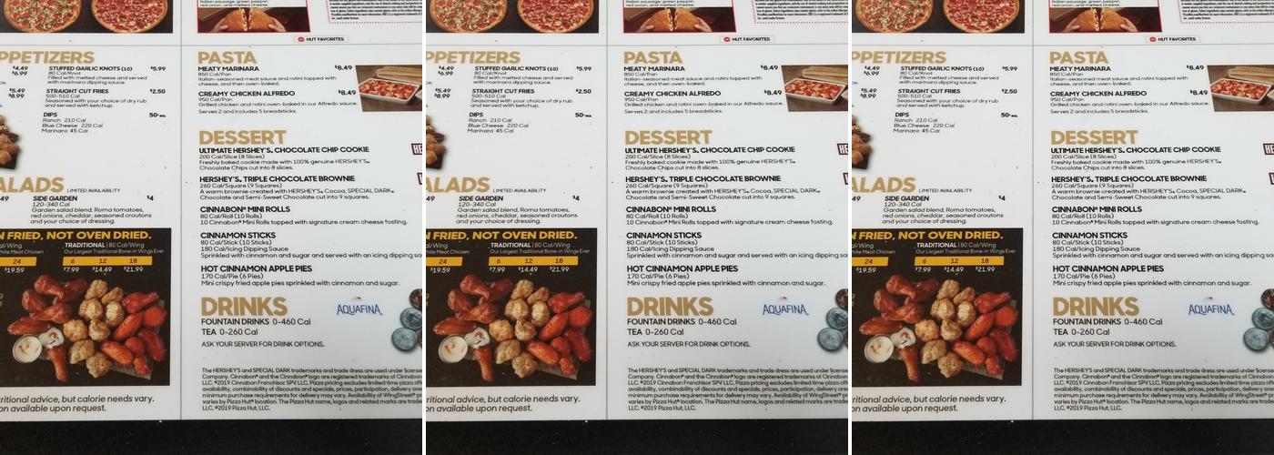 Pizza Hut Menu