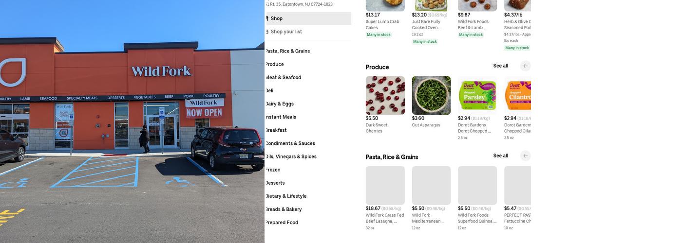 Wild Fork Menu
