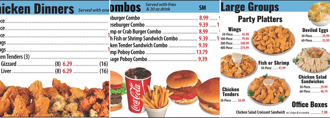 Mama's Fried Chicken Menu