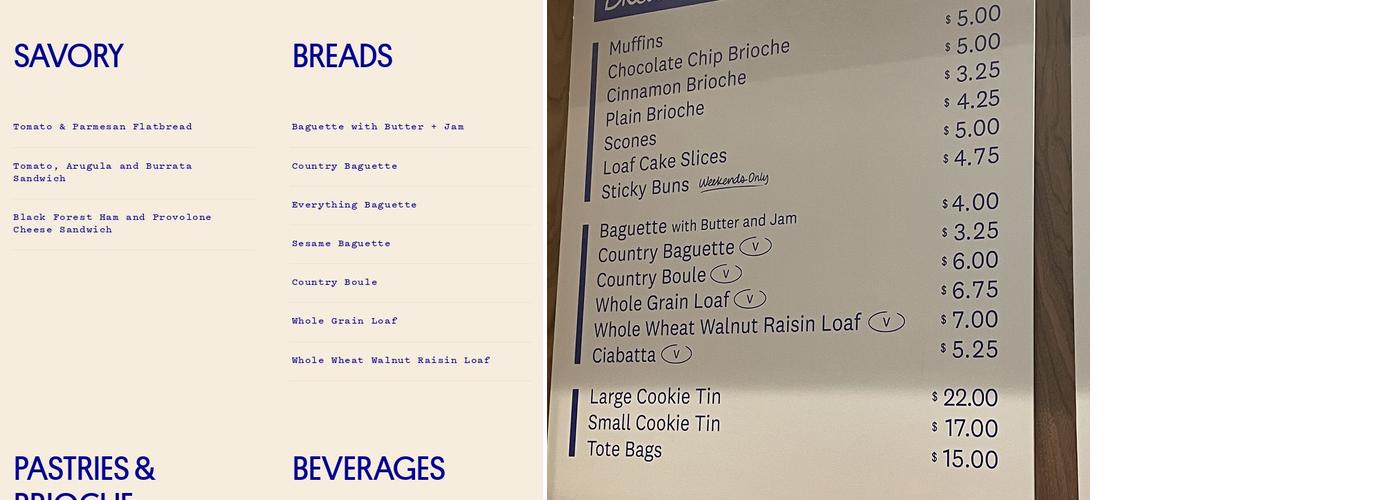 Levain Bakery Menu