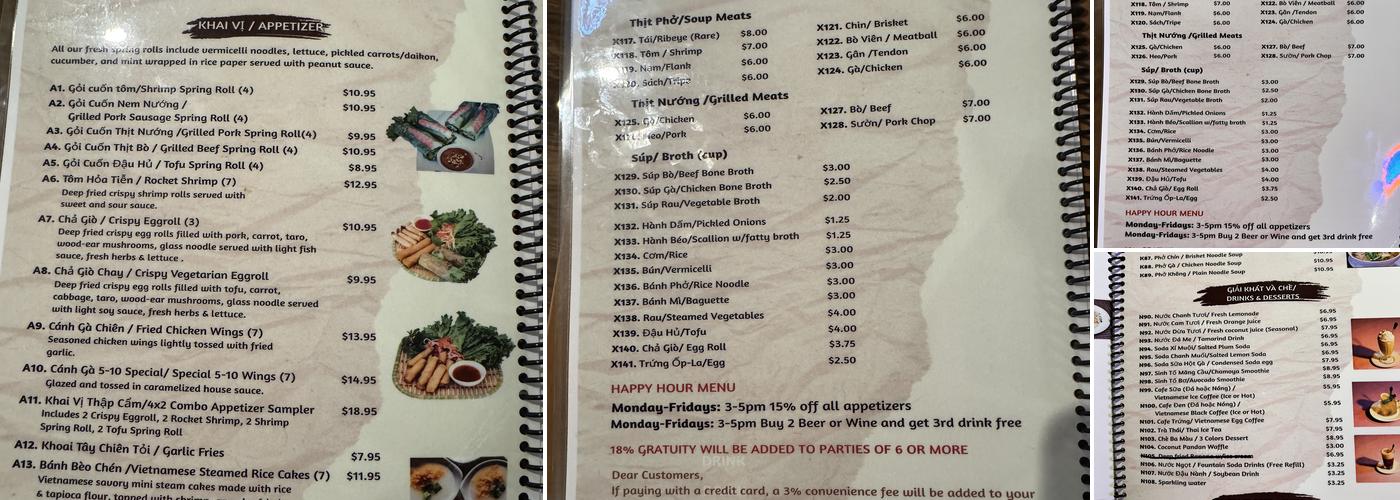 Pho 5-10 Menu